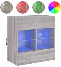 TV-Wandschrank mit LED-Leuchten Grau Sonoma 58,5x30x60,5 cm