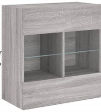 TV-Wandschrank mit LED-Leuchten Grau Sonoma 58,5x30x60,5 cm