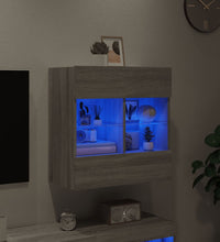TV-Wandschrank mit LED-Leuchten Grau Sonoma 58,5x30x60,5 cm
