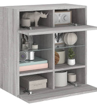 TV-Wandschrank mit LED-Leuchten Grau Sonoma 58,5x30x60,5 cm