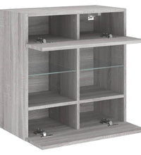 TV-Wandschrank mit LED-Leuchten Grau Sonoma 58,5x30x60,5 cm