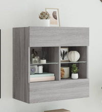 TV-Wandschrank mit LED-Leuchten Grau Sonoma 58,5x30x60,5 cm