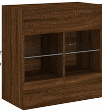 TV-Wandschrank mit LED-Leuchten Braun Eichen-Optik