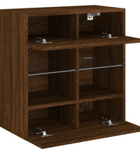 TV-Wandschrank mit LED-Leuchten Braun Eichen-Optik