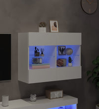 TV-Wandschrank mit LED-Leuchten Weiß 78,5x30x60,5 cm