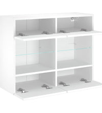 TV-Wandschrank mit LED-Leuchten Weiß 78,5x30x60,5 cm