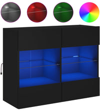 TV-Wandschrank mit LED-Leuchten Schwarz 78,5x30x60,5 cm