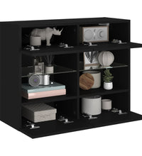 TV-Wandschrank mit LED-Leuchten Schwarz 78,5x30x60,5 cm