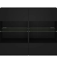 TV-Wandschrank mit LED-Leuchten Schwarz 78,5x30x60,5 cm