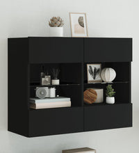 TV-Wandschrank mit LED-Leuchten Schwarz 78,5x30x60,5 cm