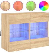 TV-Wandschrank mit LED-Leuchten Sonoma-Eiche 78,5x30x60,5 cm