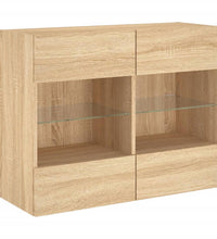 TV-Wandschrank mit LED-Leuchten Sonoma-Eiche 78,5x30x60,5 cm