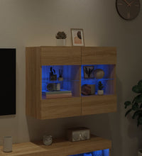 TV-Wandschrank mit LED-Leuchten Sonoma-Eiche 78,5x30x60,5 cm
