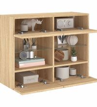 TV-Wandschrank mit LED-Leuchten Sonoma-Eiche 78,5x30x60,5 cm