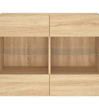 TV-Wandschrank mit LED-Leuchten Sonoma-Eiche 78,5x30x60,5 cm