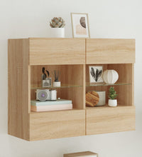 TV-Wandschrank mit LED-Leuchten Sonoma-Eiche 78,5x30x60,5 cm