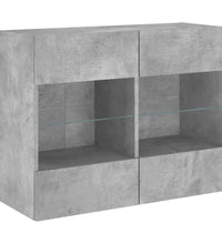 TV-Wandschrank mit LED-Leuchten Betongrau 78,5x30x60,5 cm