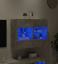 TV-Wandschrank mit LED-Leuchten Betongrau 78,5x30x60,5 cm