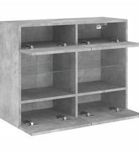 TV-Wandschrank mit LED-Leuchten Betongrau 78,5x30x60,5 cm