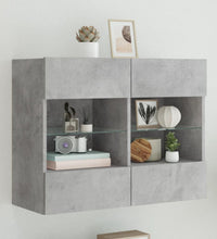 TV-Wandschrank mit LED-Leuchten Betongrau 78,5x30x60,5 cm