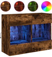 TV-Wandschrank mit LED-Leuchten Räuchereiche 78,5x30x60,5 cm