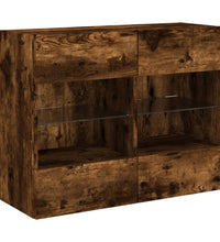 TV-Wandschrank mit LED-Leuchten Räuchereiche 78,5x30x60,5 cm