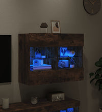 TV-Wandschrank mit LED-Leuchten Räuchereiche 78,5x30x60,5 cm
