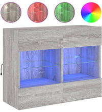 TV-Wandschrank mit LED-Leuchten Grau Sonoma 78,5x30x60,5 cm