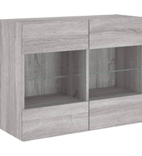 TV-Wandschrank mit LED-Leuchten Grau Sonoma 78,5x30x60,5 cm