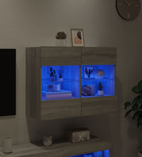TV-Wandschrank mit LED-Leuchten Grau Sonoma 78,5x30x60,5 cm