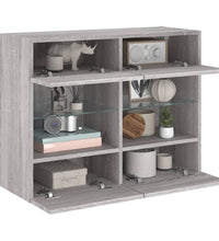 TV-Wandschrank mit LED-Leuchten Grau Sonoma 78,5x30x60,5 cm