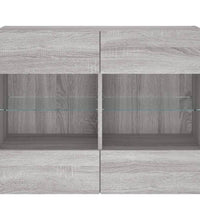 TV-Wandschrank mit LED-Leuchten Grau Sonoma 78,5x30x60,5 cm