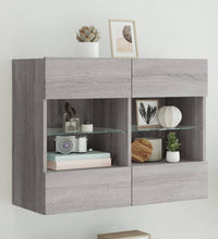 TV-Wandschrank mit LED-Leuchten Grau Sonoma 78,5x30x60,5 cm