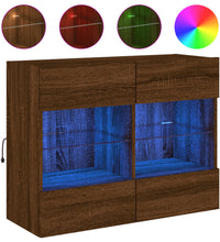 TV-Wandschrank mit LED-Leuchten Braun Eichen-Optik