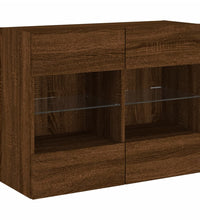 TV-Wandschrank mit LED-Leuchten Braun Eichen-Optik