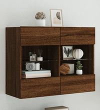 TV-Wandschrank mit LED-Leuchten Braun Eichen-Optik