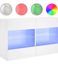 TV-Wandschrank mit LED-Leuchten Weiß 98,5x30x60,5 cm