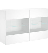 TV-Wandschrank mit LED-Leuchten Weiß 98,5x30x60,5 cm