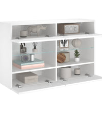 TV-Wandschrank mit LED-Leuchten Weiß 98,5x30x60,5 cm