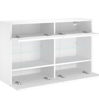 TV-Wandschrank mit LED-Leuchten Weiß 98,5x30x60,5 cm