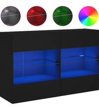 TV-Wandschrank mit LED-Leuchten Schwarz 98,5x30x60,5 cm