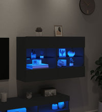 TV-Wandschrank mit LED-Leuchten Schwarz 98,5x30x60,5 cm