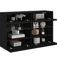 TV-Wandschrank mit LED-Leuchten Schwarz 98,5x30x60,5 cm