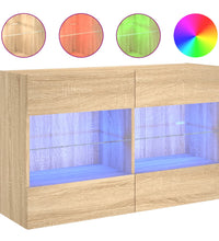 TV-Wandschrank mit LED-Leuchten Sonoma-Eiche 98,5x30x60,5 cm