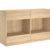 TV-Wandschrank mit LED-Leuchten Sonoma-Eiche 98,5x30x60,5 cm