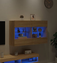 TV-Wandschrank mit LED-Leuchten Sonoma-Eiche 98,5x30x60,5 cm