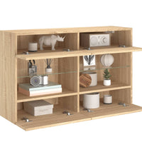 TV-Wandschrank mit LED-Leuchten Sonoma-Eiche 98,5x30x60,5 cm