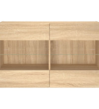 TV-Wandschrank mit LED-Leuchten Sonoma-Eiche 98,5x30x60,5 cm