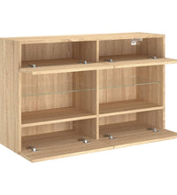 TV-Wandschrank mit LED-Leuchten Sonoma-Eiche 98,5x30x60,5 cm