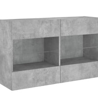 TV-Wandschrank mit LED-Leuchten Betongrau 98,5x30x60,5 cm